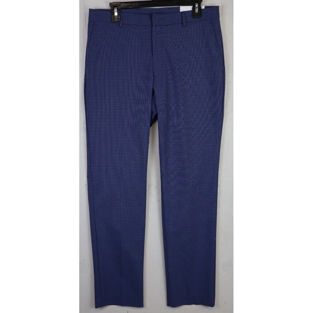 Mens Tommy Hilfiger Stretch Fit Tate Dress Pants Size 32x32 Flat Front Blue